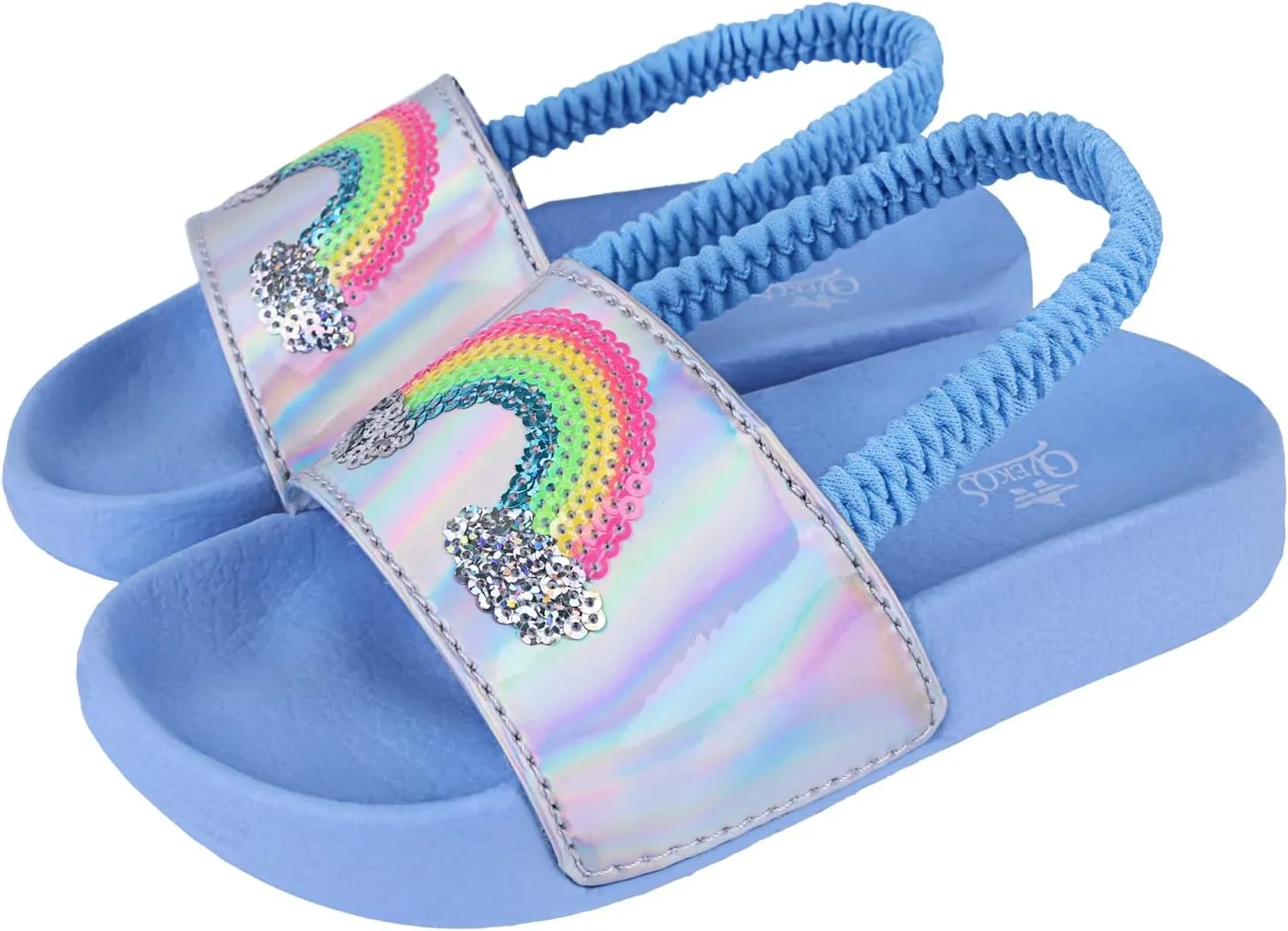 Kids Flip Flops Sandals Toddler Boys Girls Sequin Slides Shower Beach Pool Shoes Slip on Summer Slippers with Back Strap