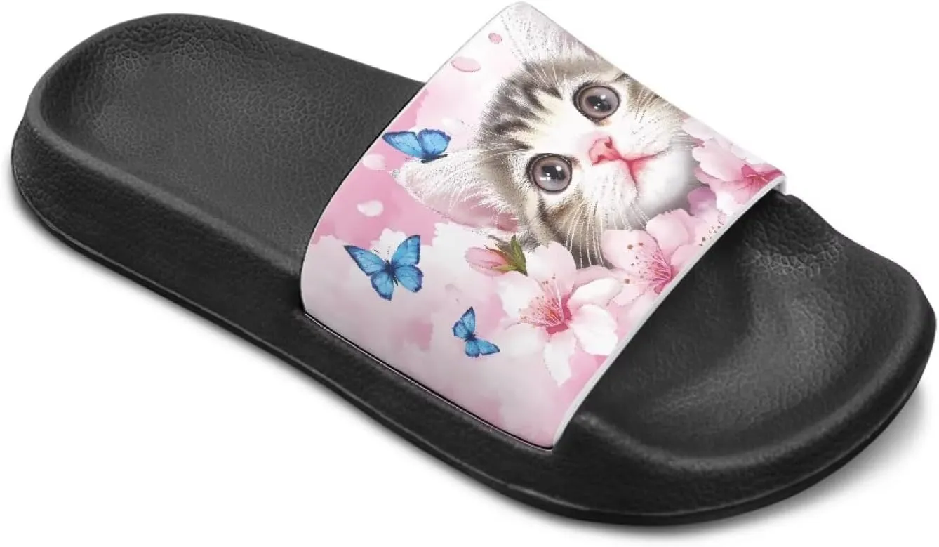 Kids Slides for Girls Shoes Summer Open Toe Slides Sandals Boys Beach Slide Kids Shower Shoes Non-Slip