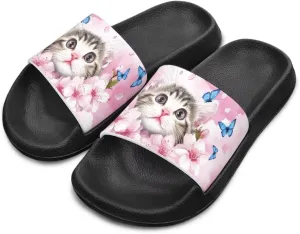 Kids Slides for Girls Shoes Summer Open Toe Slides Sandals Boys Beach Slide Kids Shower Shoes Non-Slip