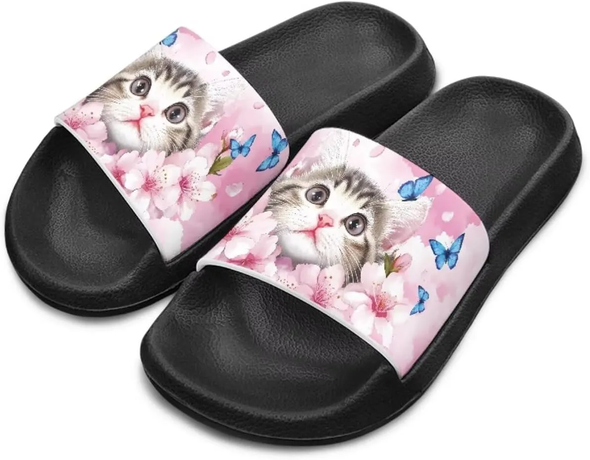 Kids Slides for Girls Shoes Summer Open Toe Slides Sandals Boys Beach Slide Kids Shower Shoes Non-Slip