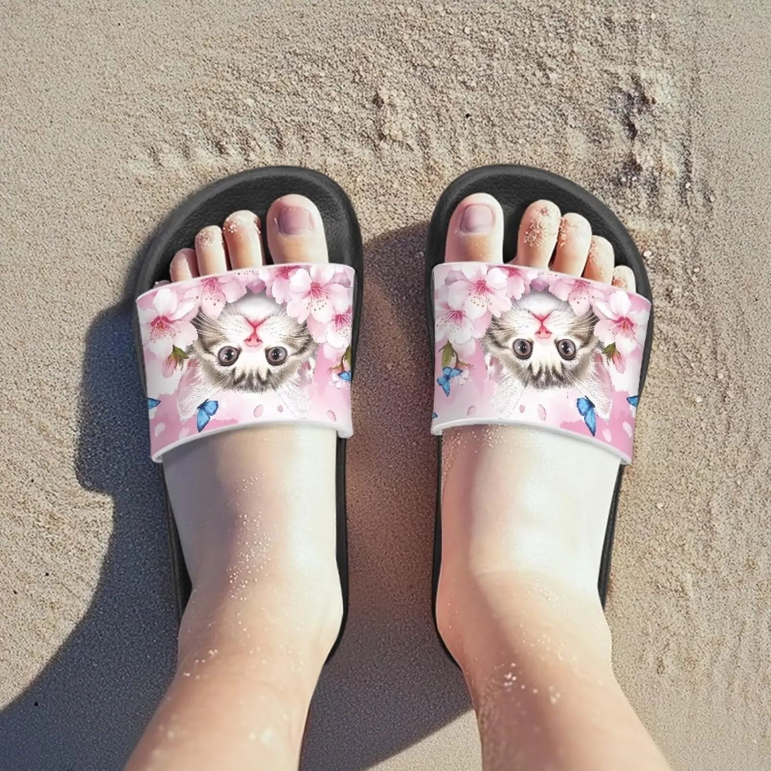 Kids Slides for Girls Shoes Summer Open Toe Slides Sandals Boys Beach Slide Kids Shower Shoes Non-Slip