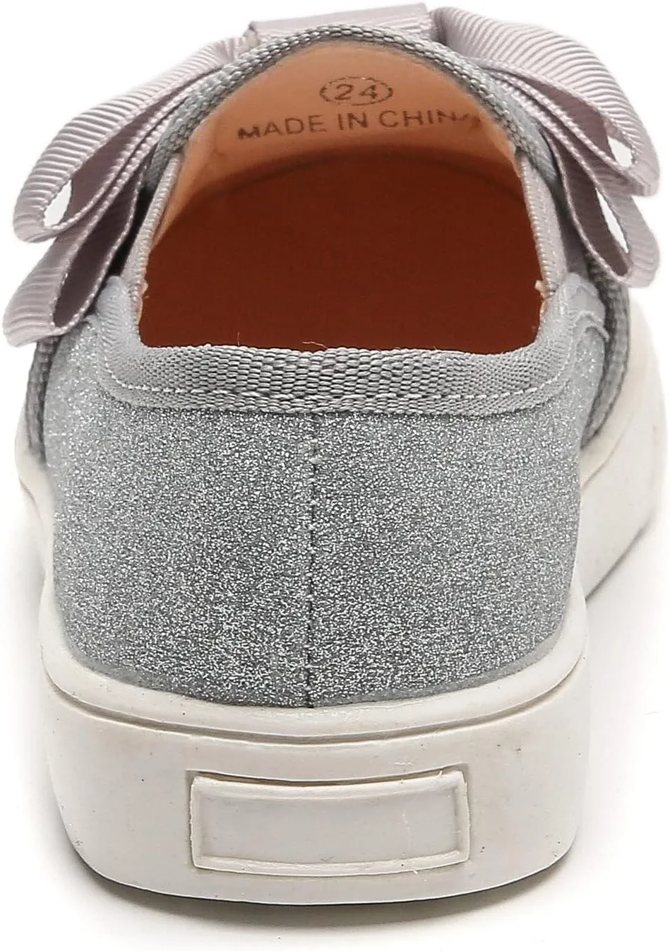 kkdom Girls Slip On Glitter Sneakers Cute Bow Lazy Tennis Shoes Loafers for Little Girls(Toddler/Little Kid/Big Kid)