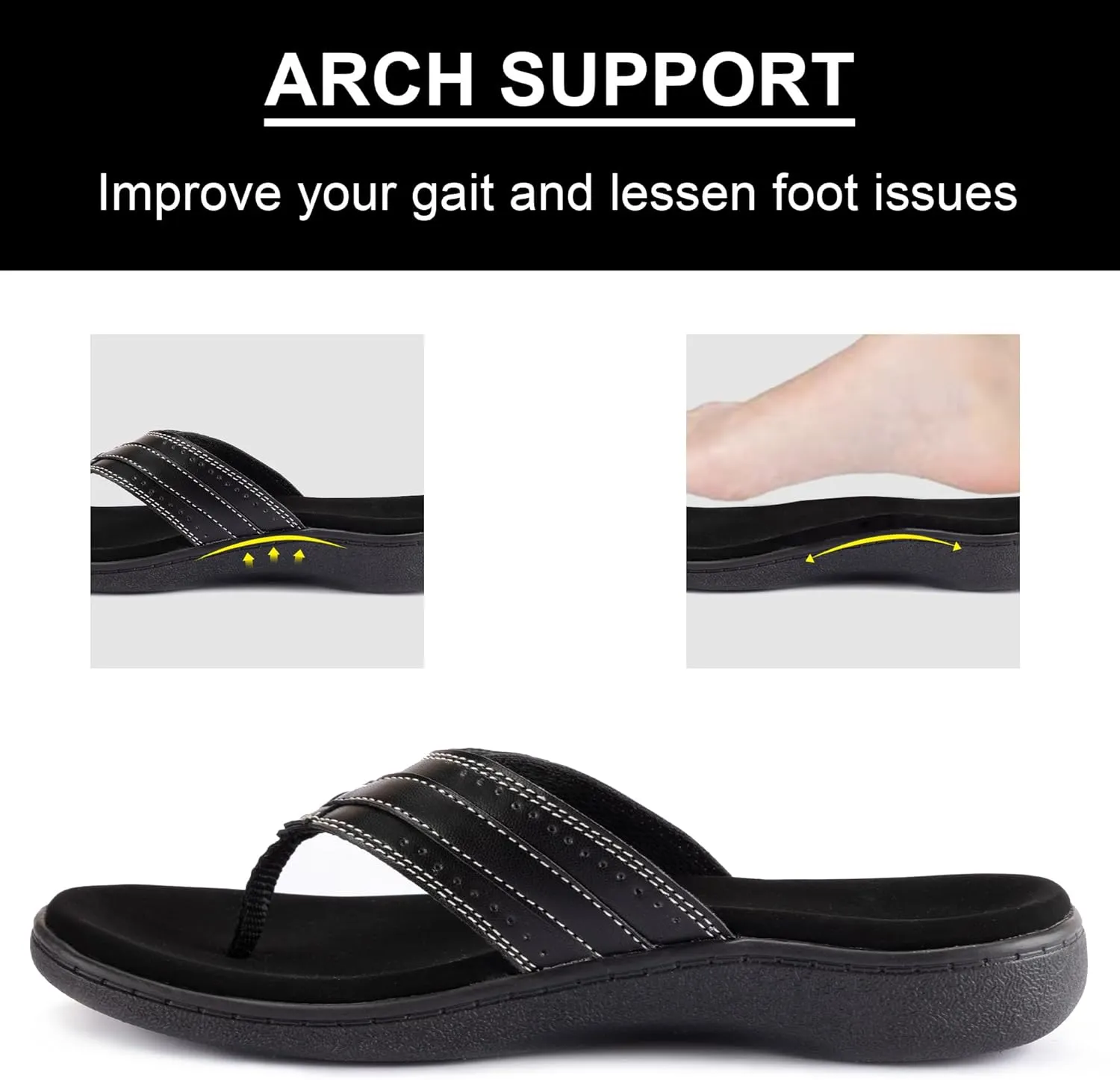 LazyStep Women's Orthotic Slide Sandals, Casual Summer Sandals with Arch Support