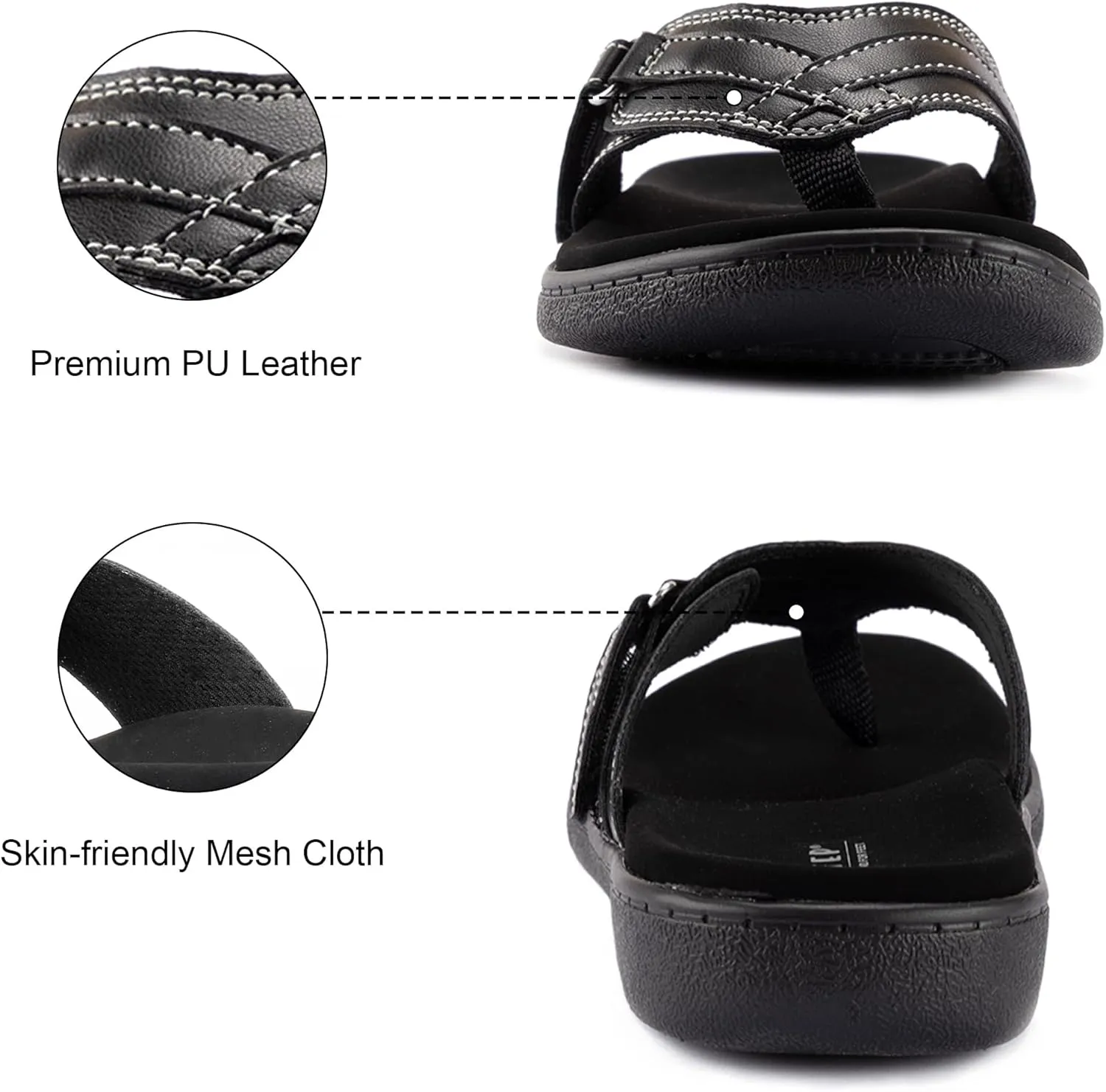 LazyStep Women's Orthotic Slide Sandals, Casual Summer Sandals with Arch Support
