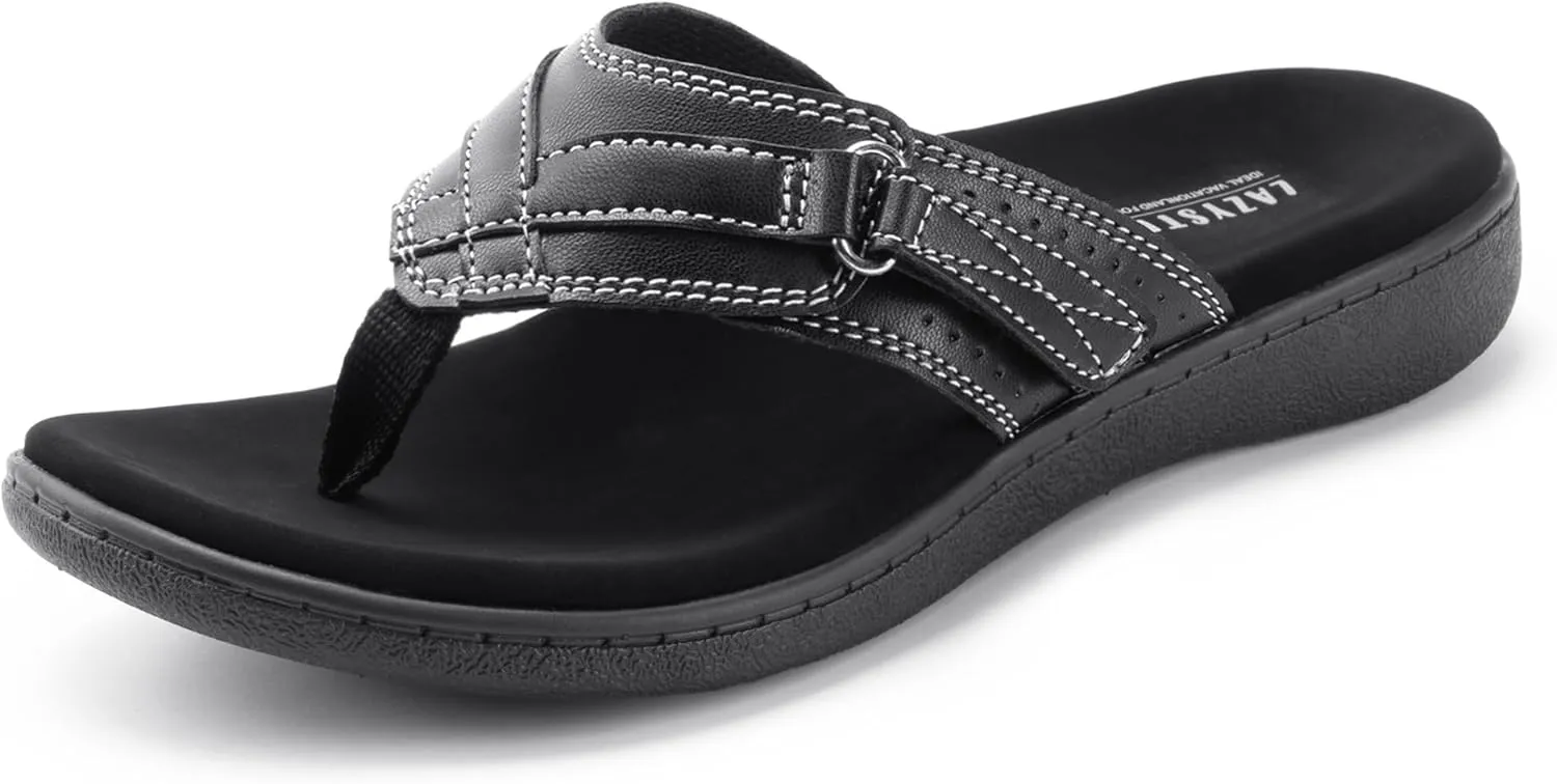 LazyStep Women's Orthotic Slide Sandals, Casual Summer Sandals with Arch Support