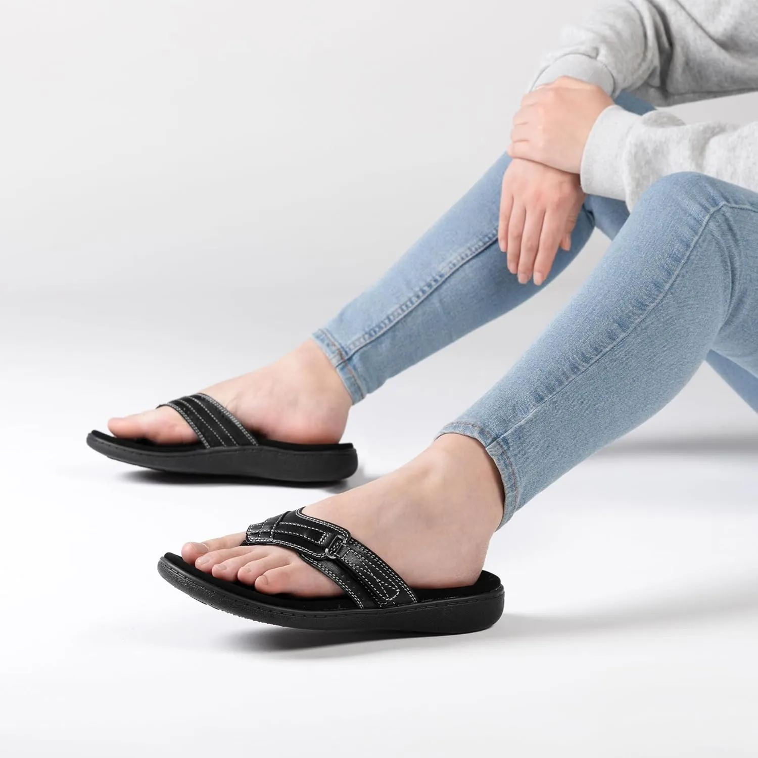 LazyStep Women's Orthotic Slide Sandals, Casual Summer Sandals with Arch Support