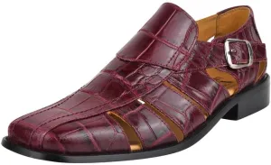 LIBERTYZENO Mens Fisherman Closed Toe Sandals Crocodile Print Genuine Leather Buckle Closure Casual Dress Shoes