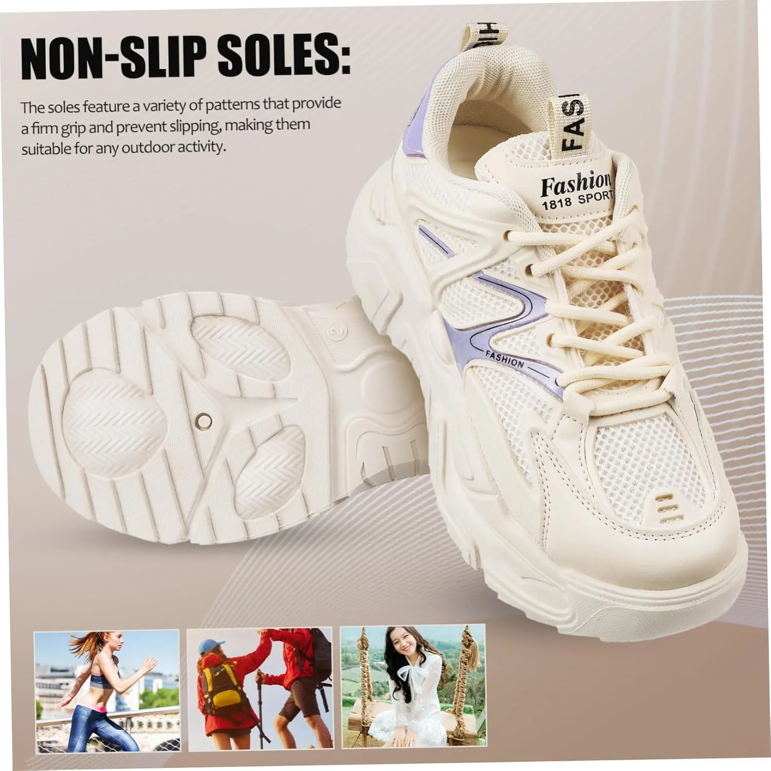 LIFKOME 1 Pair Chunky Sneakers Womens Chunky Sneakers Womens Sneakers Fashion Sneakers Womens Athletic Shoes Size 36 Black 6