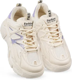 LIFKOME 1 Pair Chunky Sneakers Womens Chunky Sneakers Womens Sneakers Fashion Sneakers Womens Athletic Shoes Size 36 Black 6