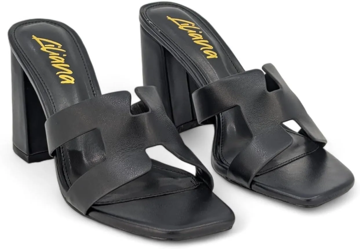 Liliana Women Chunky heel Slip On Heeled Sandals