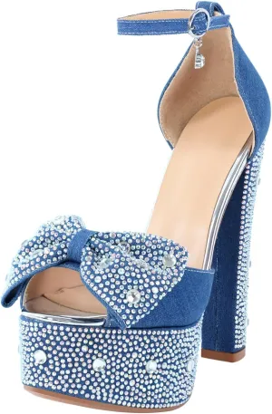LISHAN Women's Round Open Toe Platform Clear High Heel Zip Up Sandals