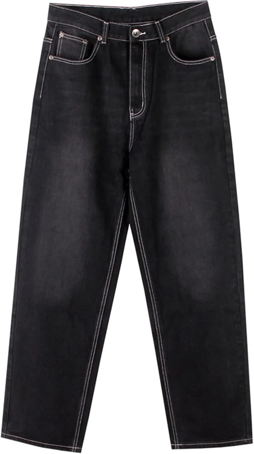 LUOBANIU Men's Vintage Hip Hop Style Baggy Jeans Denim Loose Fit Dance Skateboard Pants