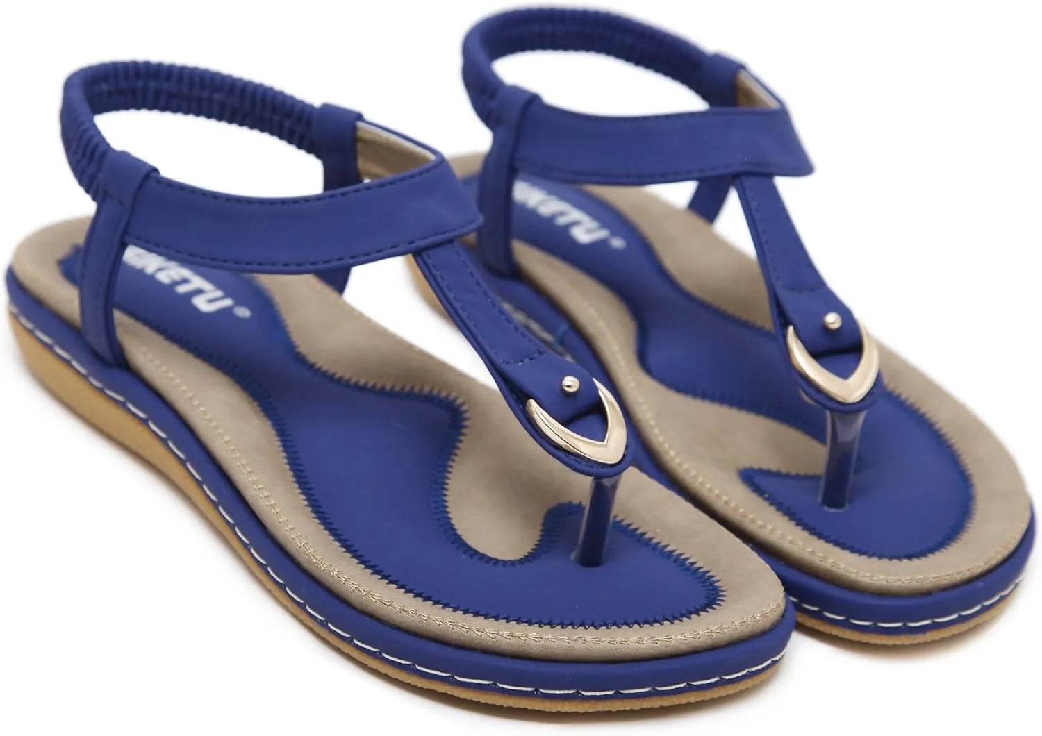 Meeshine Women's Bohemia Flip Flops Summer Beach T-Strap Flat Sandals Comfort Walking Shoes