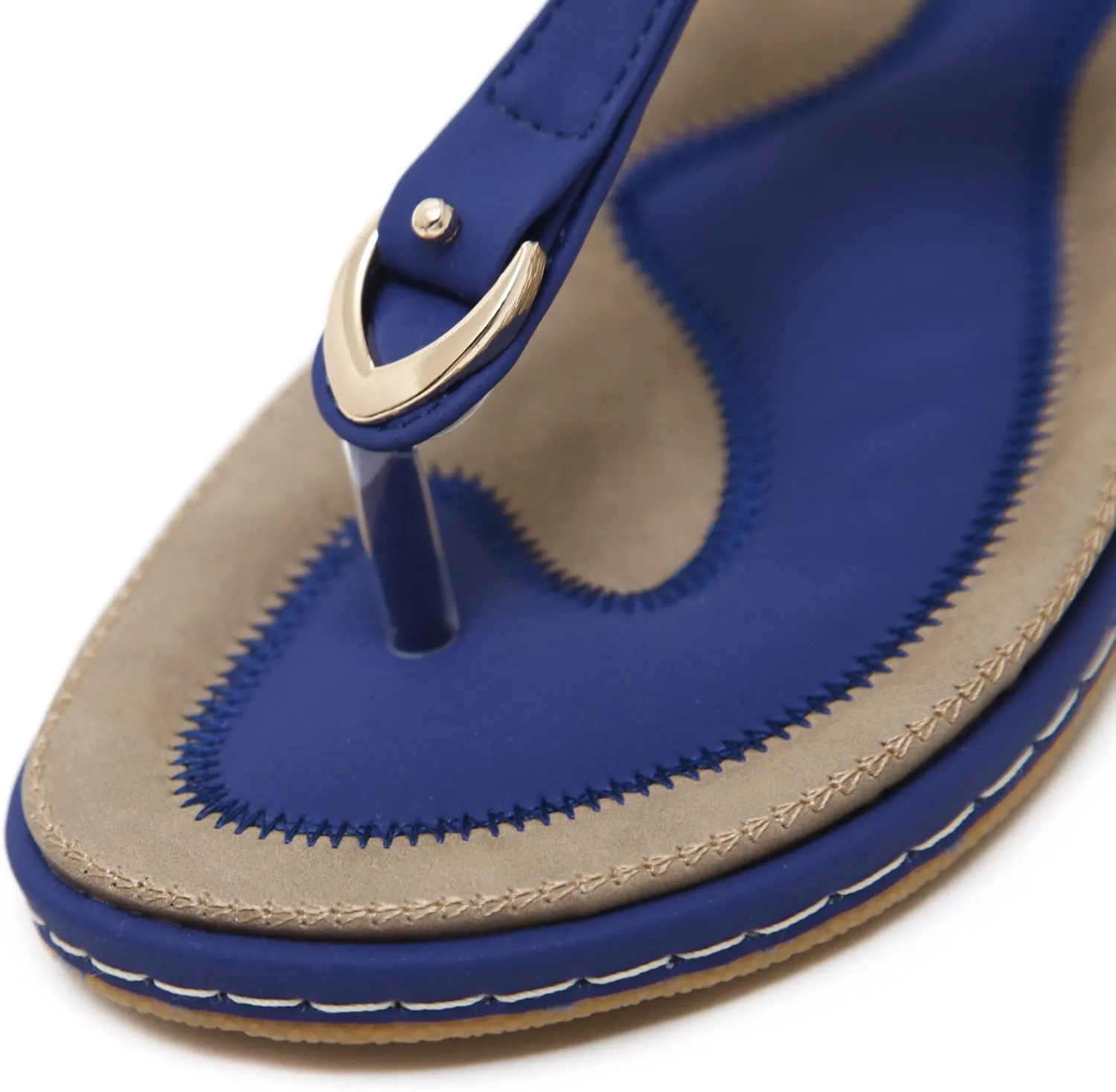 Meeshine Women's Bohemia Flip Flops Summer Beach T-Strap Flat Sandals Comfort Walking Shoes