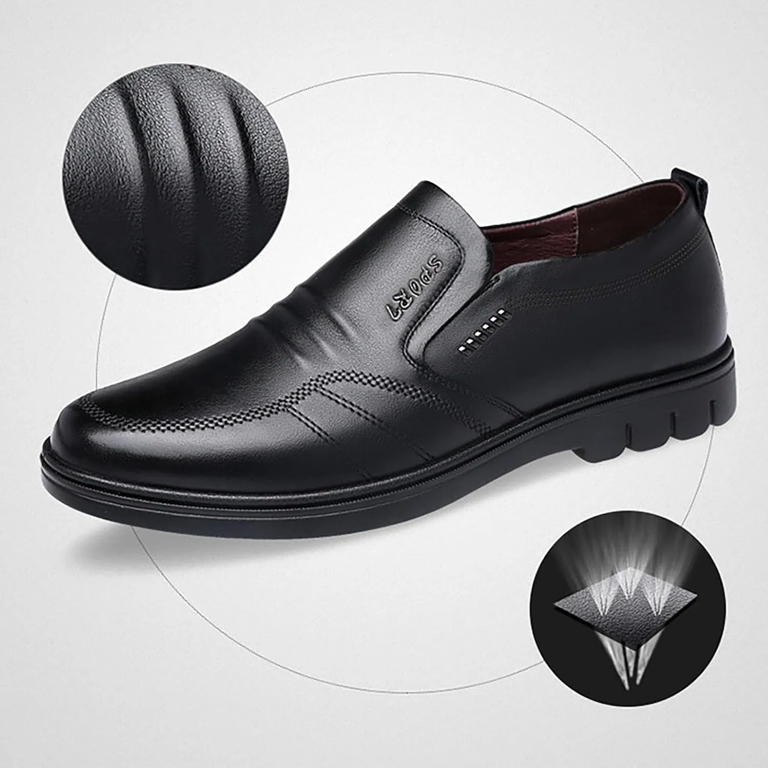 Men Leather Shoes Fashionable and Casual Style New Flat Bottomed Soft Sole Slip On Comfortable Size 14 Mens Casual Shoes Wate