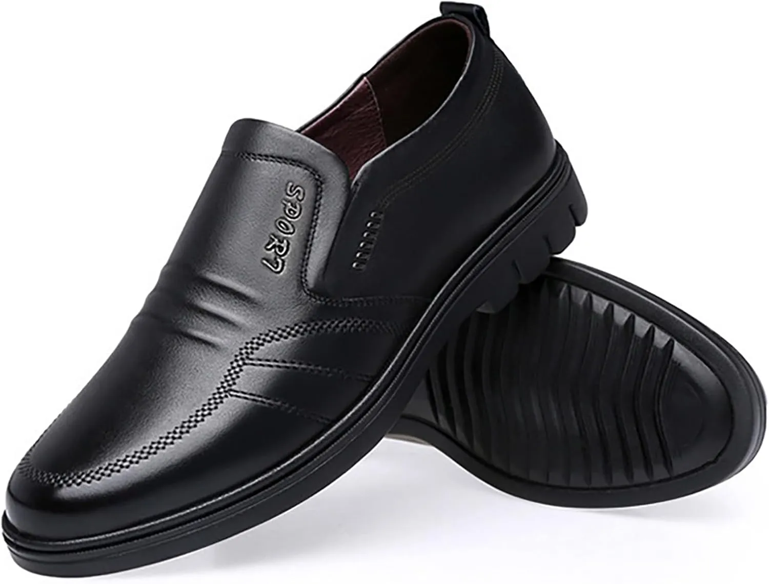 Men Leather Shoes Fashionable and Casual Style New Flat Bottomed Soft Sole Slip On Comfortable Size 14 Mens Casual Shoes Wate