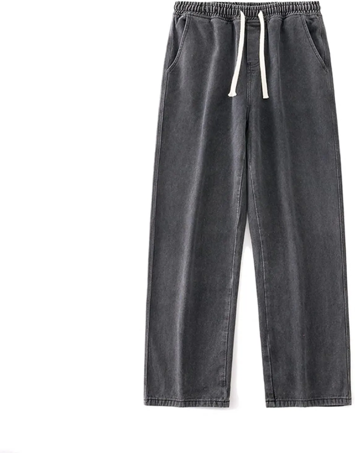 Men's Baggy Hip Hop Jeans Wide Leg Skater Denim Pants Casual Loose Fit Long Trousers Streetwear