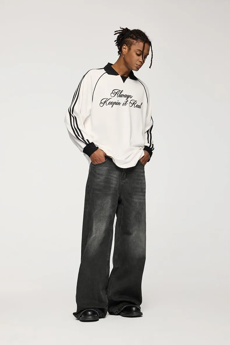 Men's Baggy Jeans Wide Leg Solid Color Y2k Denim Pants Streetwear Loose Fit Trousers