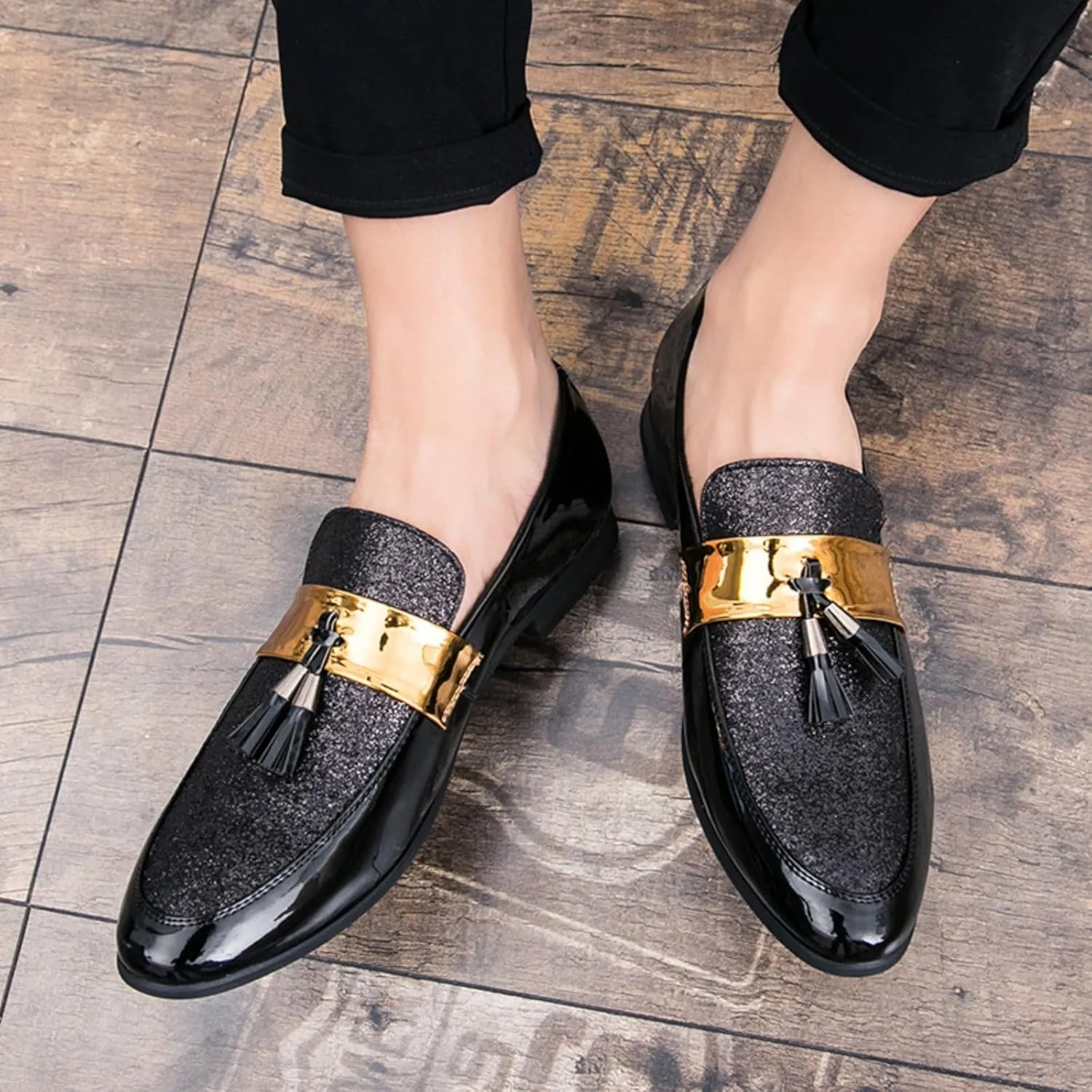 Men's Fashion Formal Leather Oxford Loafers and Wedding Dress Shoes for Men, Penny Slip - On Smoking Luxury Men Loafers