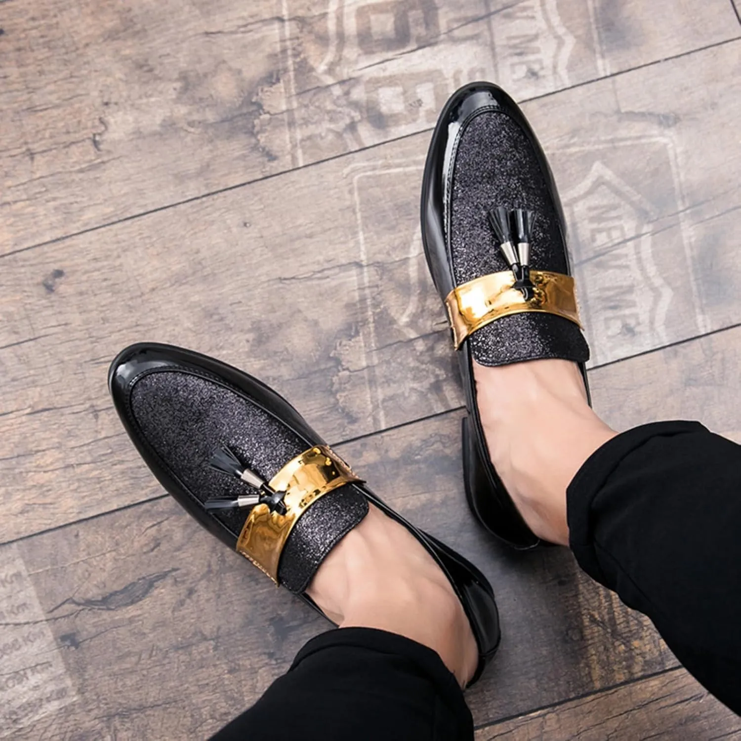 Men's Fashion Formal Leather Oxford Loafers and Wedding Dress Shoes for Men, Penny Slip - On Smoking Luxury Men Loafers