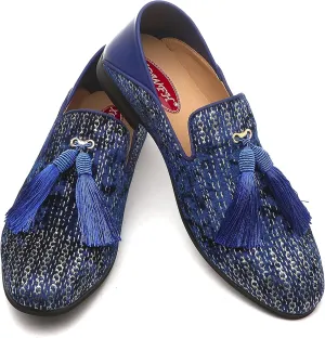 Mens Leopard Loafers Leather Embroidery Spiked Slip on Dress Shoes Slipper Luxury Fashion Penny Prom