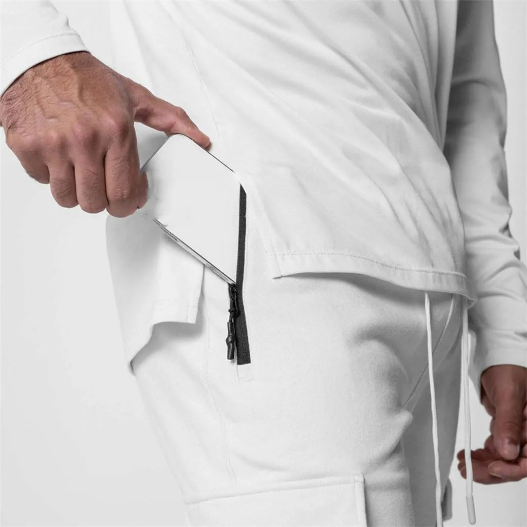 Men's Loose Fit Cargo Pants with Drawstring Waist Full-Length Hip Hop Casual Sweatpants