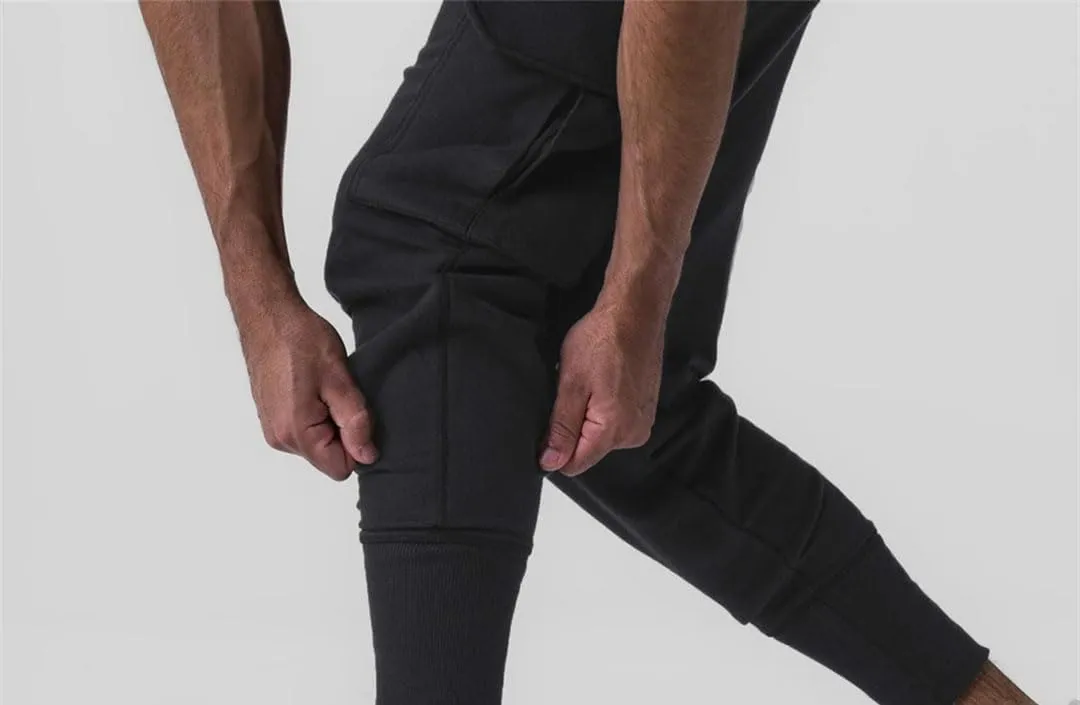 Men's Loose Fit Cargo Pants with Drawstring Waist Full-Length Hip Hop Casual Sweatpants