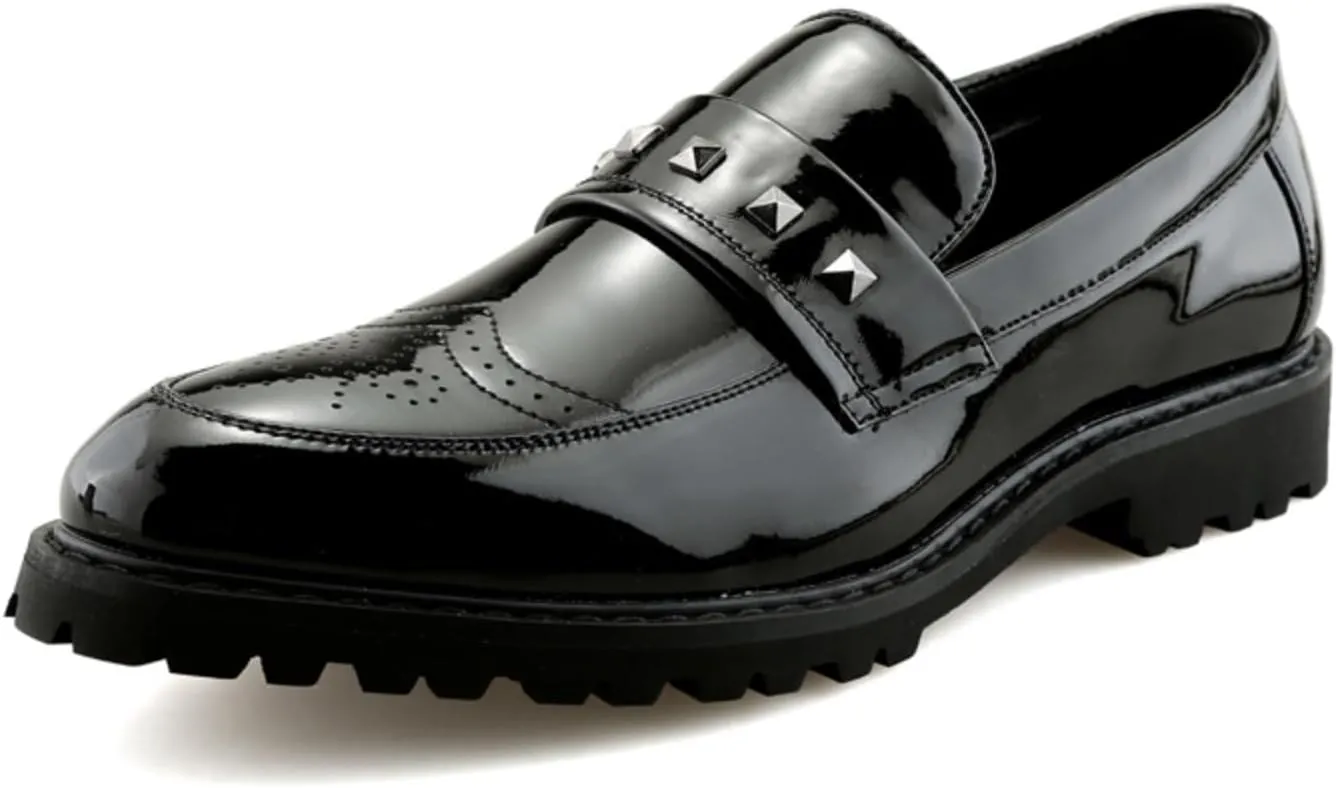 Men's Plus - Size Glitter Oxford Loafers Shiny Slip On Dress Shoes for Parties, Weddings and Daily Fashion, Fashionable Comfortable