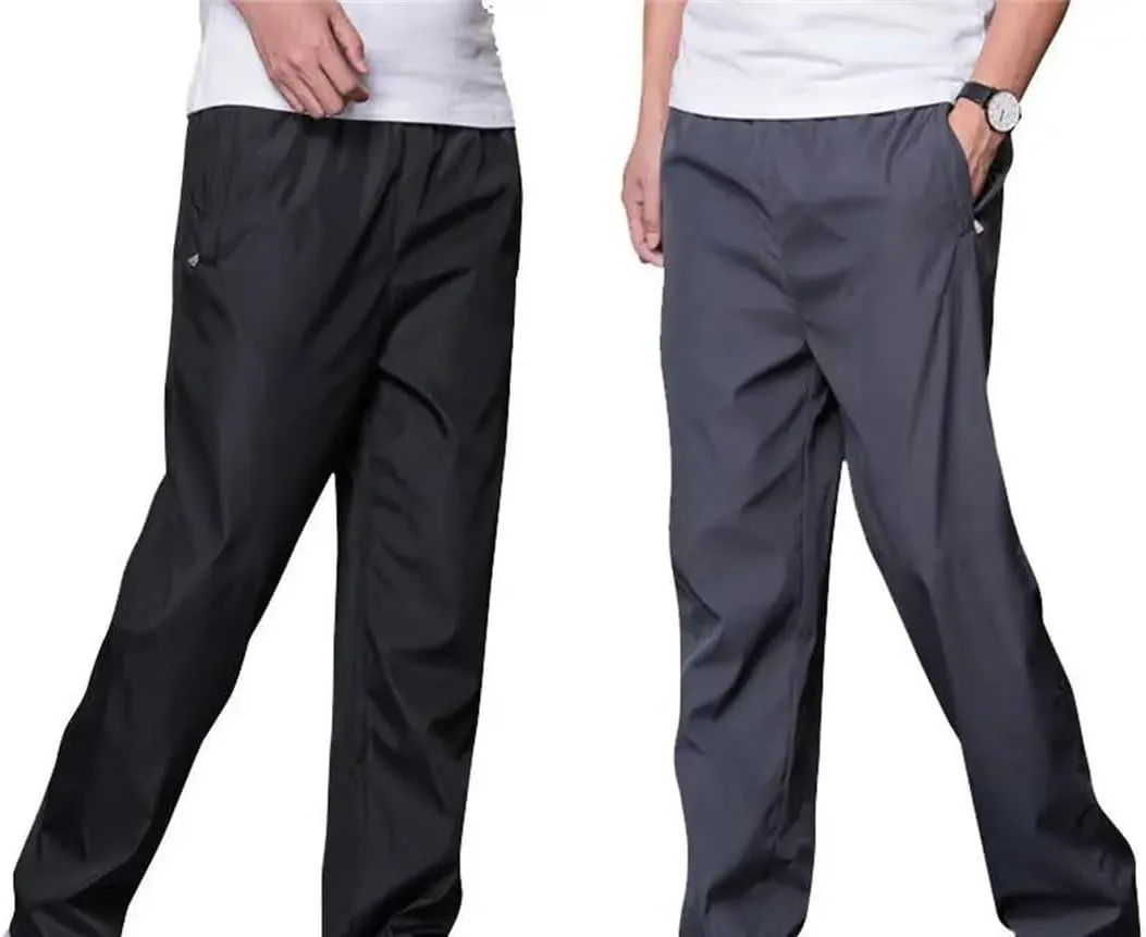 Men's Regular Fit Straight Leg Sweatpants with Elastic Waist Full-Length Quick-Dry Sports Trousers