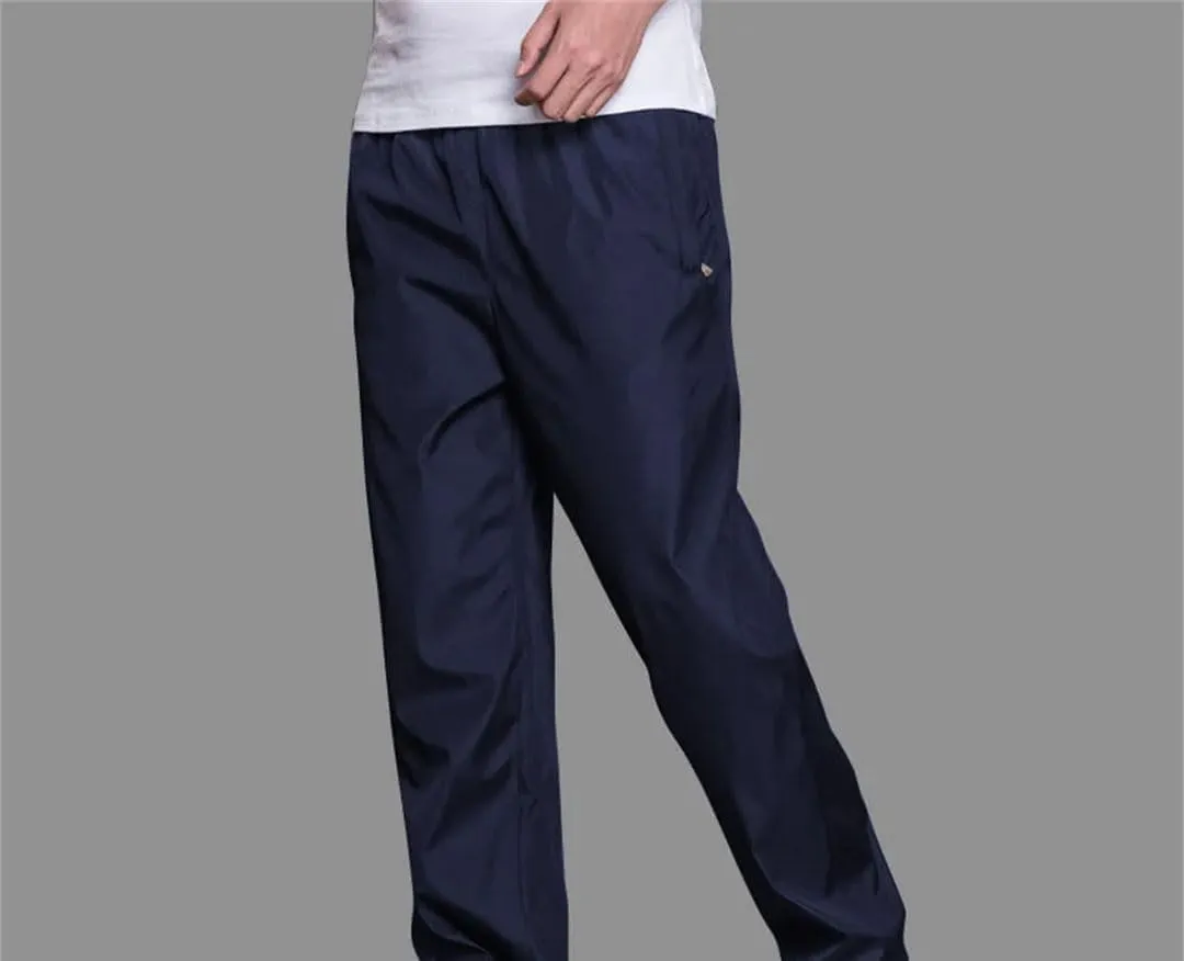Men's Regular Fit Straight Leg Sweatpants with Elastic Waist Full-Length Quick-Dry Sports Trousers