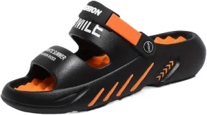 Men's Sandals Trendy Street Style Color Block Open Toe Breathable Chunky Slippers, Comfy Non Slip Durable EVA Anti Odor Slides, Men's Summer Sandals Slippers