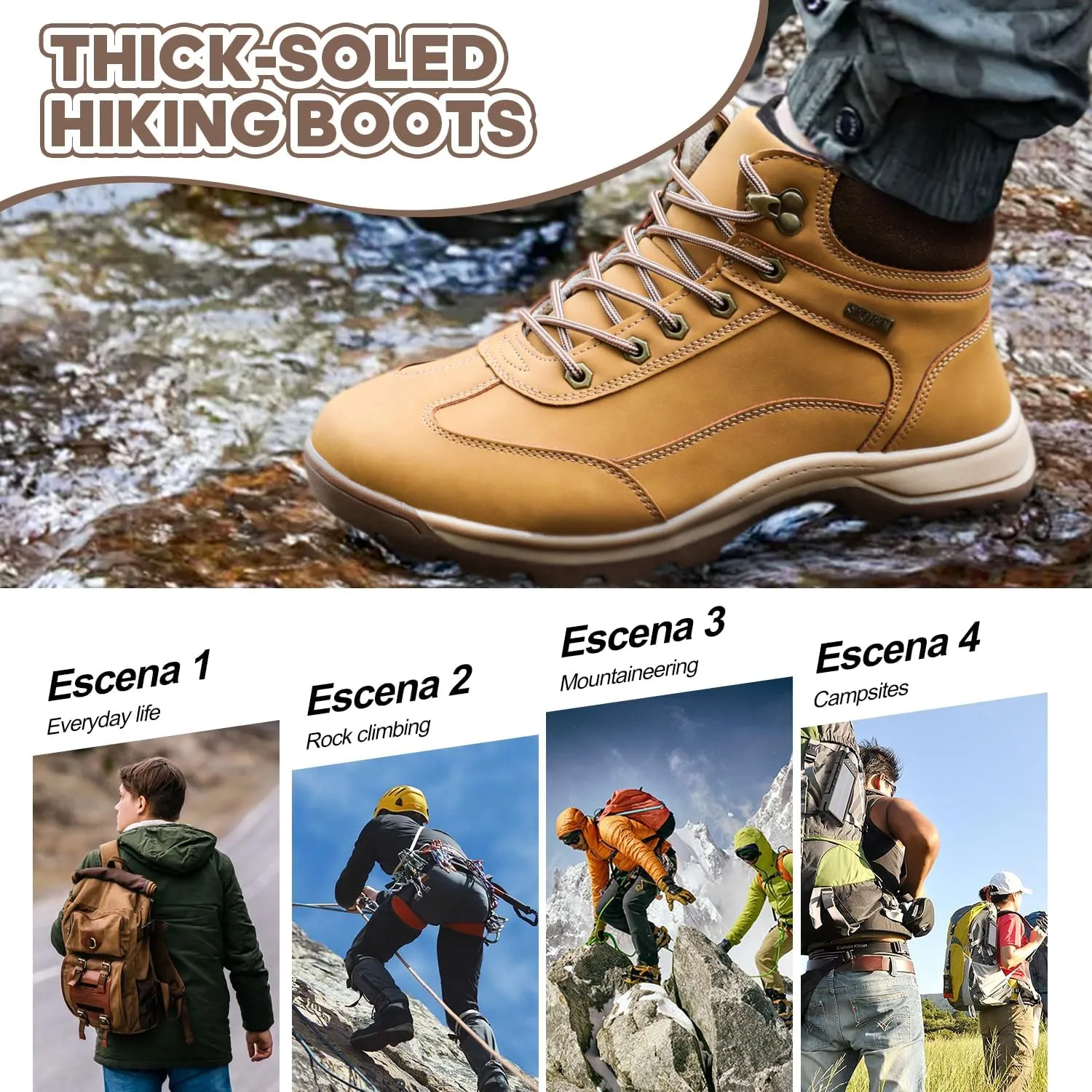 Men's Waterproof Hiking Boots Outdoor Hiking Shoes Trekking Backpacking Mountaineering Boots