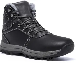 Men's Winter Snow Boots, Waterproof Warm Fur Lining, Non-slip Work Ankle Shoes, Casual Lightweight Hiking, Outdoor Hiking Boots