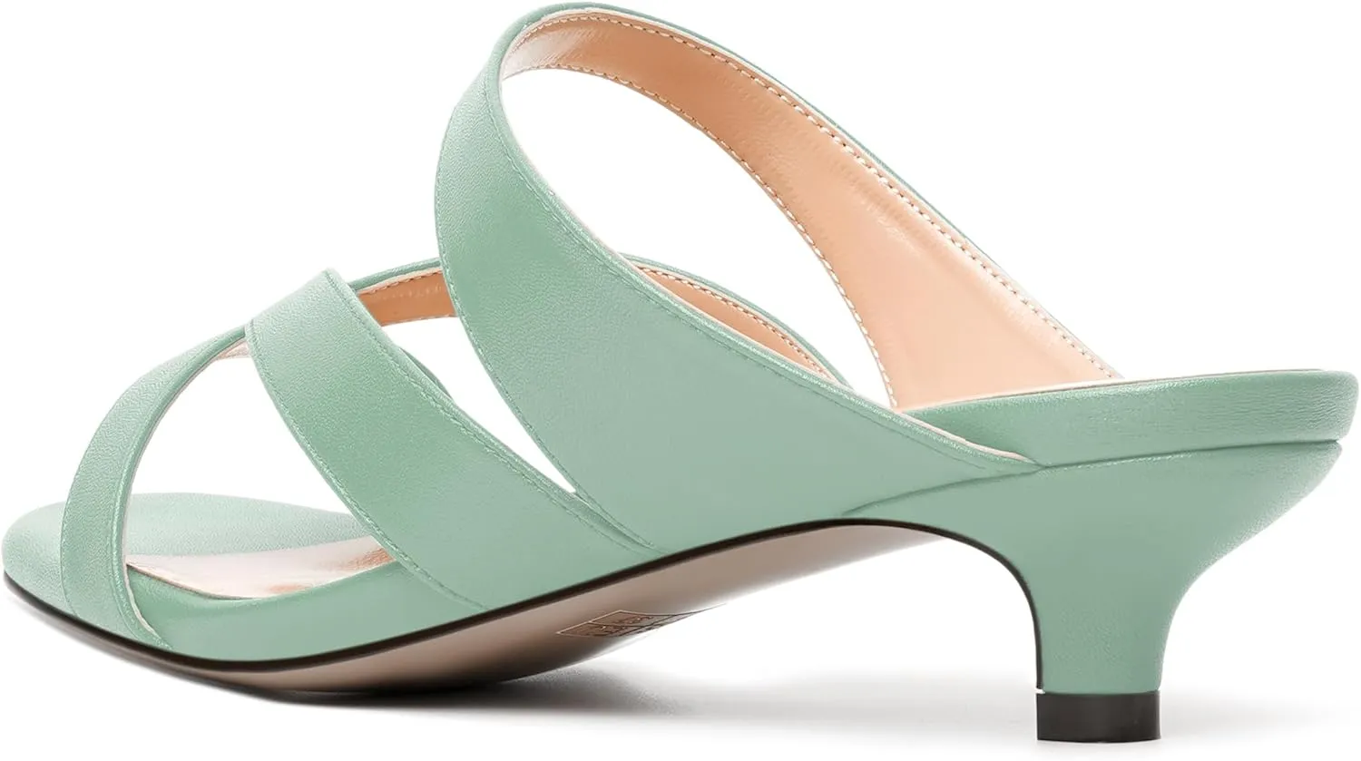 MERRORI Womens Matte Casual Open Toe Slip On Evening Slingback Kitten Low Heel Heeled Sandals 1.5 Inch