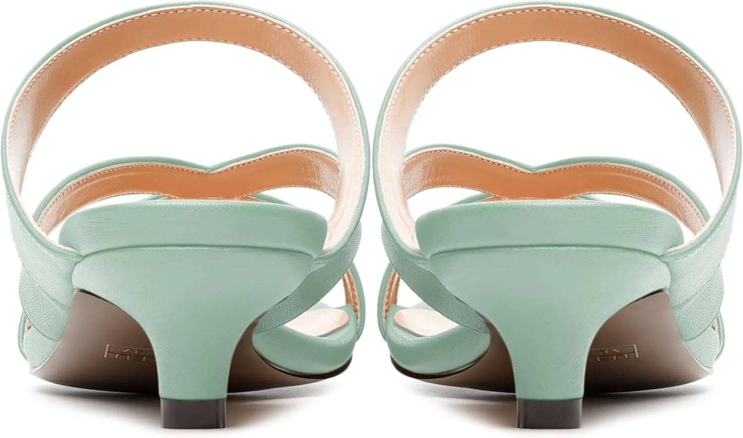 MERRORI Womens Matte Casual Open Toe Slip On Evening Slingback Kitten Low Heel Heeled Sandals 1.5 Inch