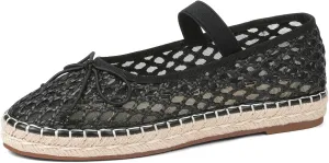mikarka Flats for Women: Woven Ballet Flats Shoes for Women - Knot Espadrilles Round Toe Mary Jane Flats Loafers, Inspired by Raffia