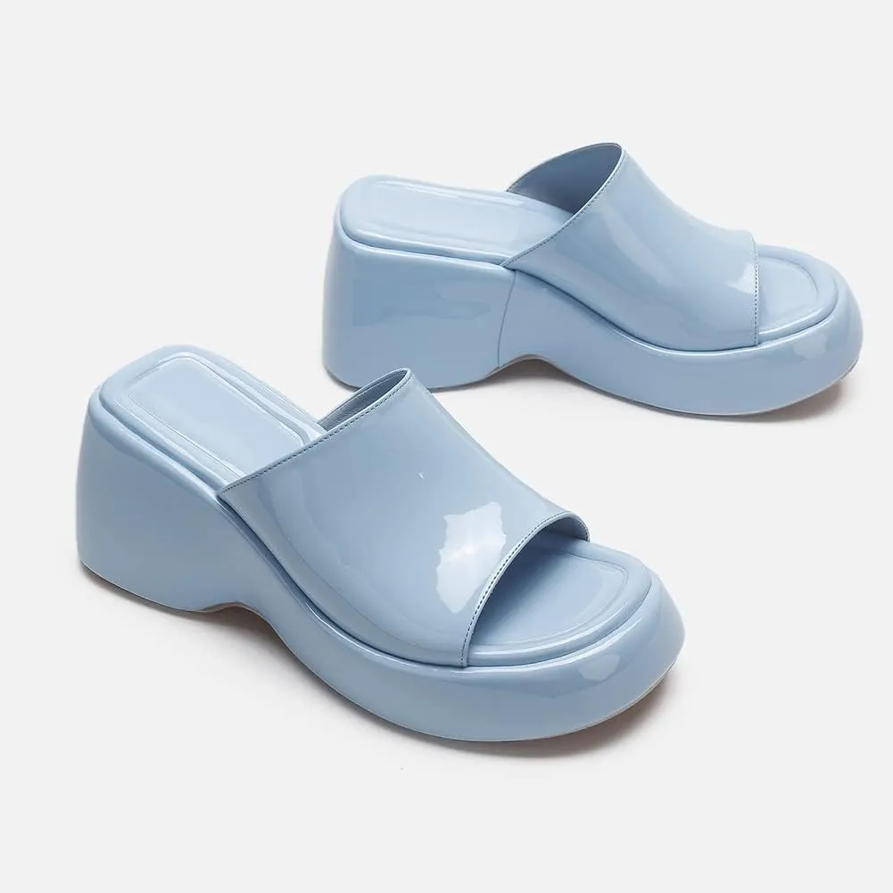 MRKEWUNEY Fashion Summer Platform Slippers Sandals Slip On Wedge Sandals