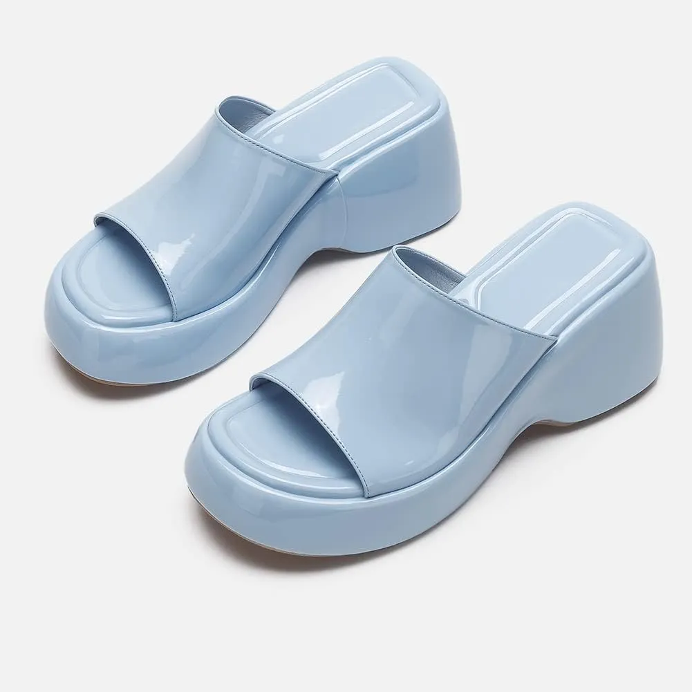 MRKEWUNEY Fashion Summer Platform Slippers Sandals Slip On Wedge Sandals