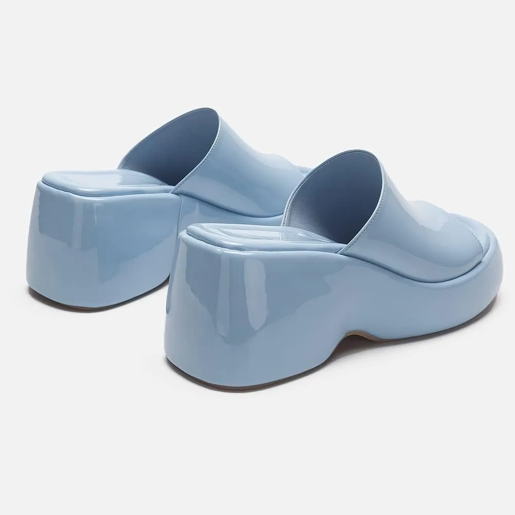 MRKEWUNEY Fashion Summer Platform Slippers Sandals Slip On Wedge Sandals