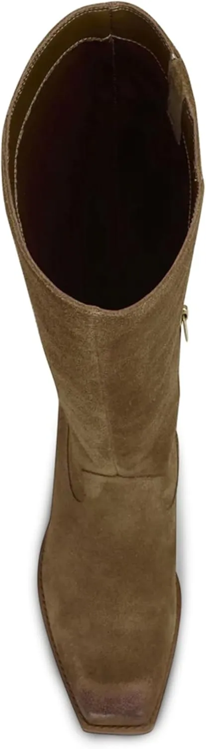 MUCCCUTE Knee High Boots for Women - Square Toe Chunky Block Heel Boots with Side Zipper Pull On Tall Boot