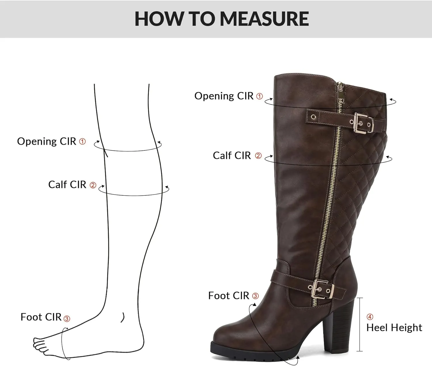 mysoft Women's Wide/Extra Wide Calf Knee High Boots Chunky Block Heel Round Toe Tall Boots Side Zipper