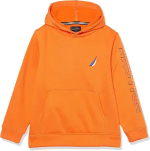 Nautica Boys' Long Sleeve Fleece Pullover Hoodie, Comfortable, Relaxed Fit
