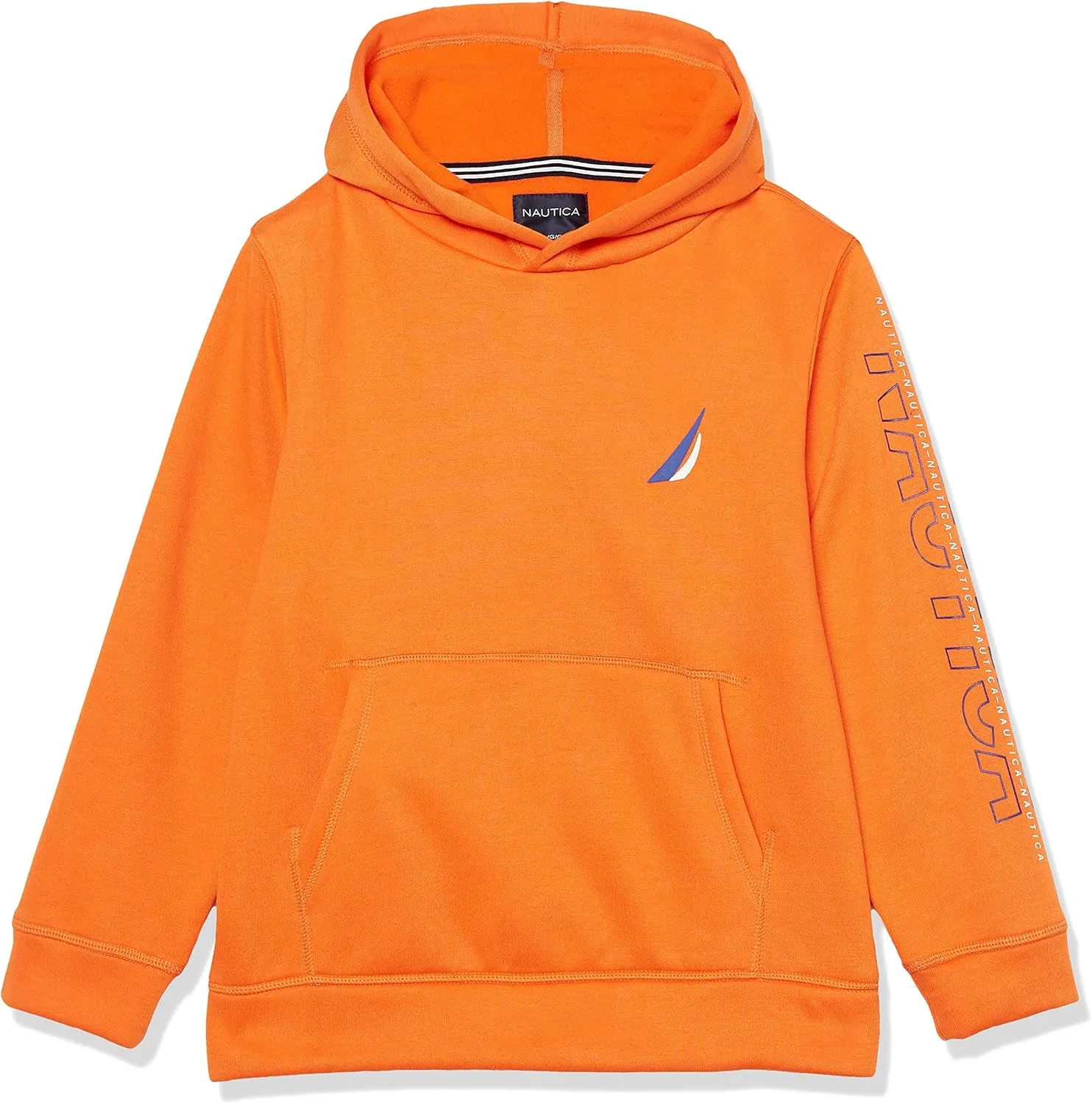 Nautica Boys' Long Sleeve Fleece Pullover Hoodie, Comfortable, Relaxed Fit