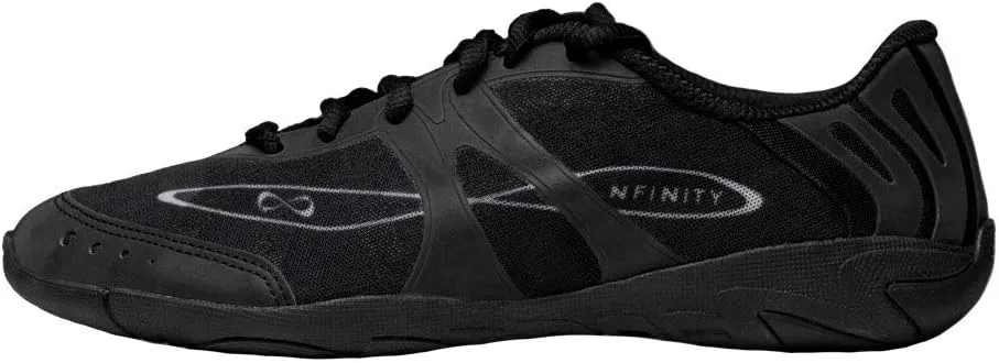 Nfinity Vengeance Black Cheer Shoes for Youth Girls – High-Performance Breathable Sneakers for Cheerleading, Dance, and Sports Training – Lightweight and Durable for Competition