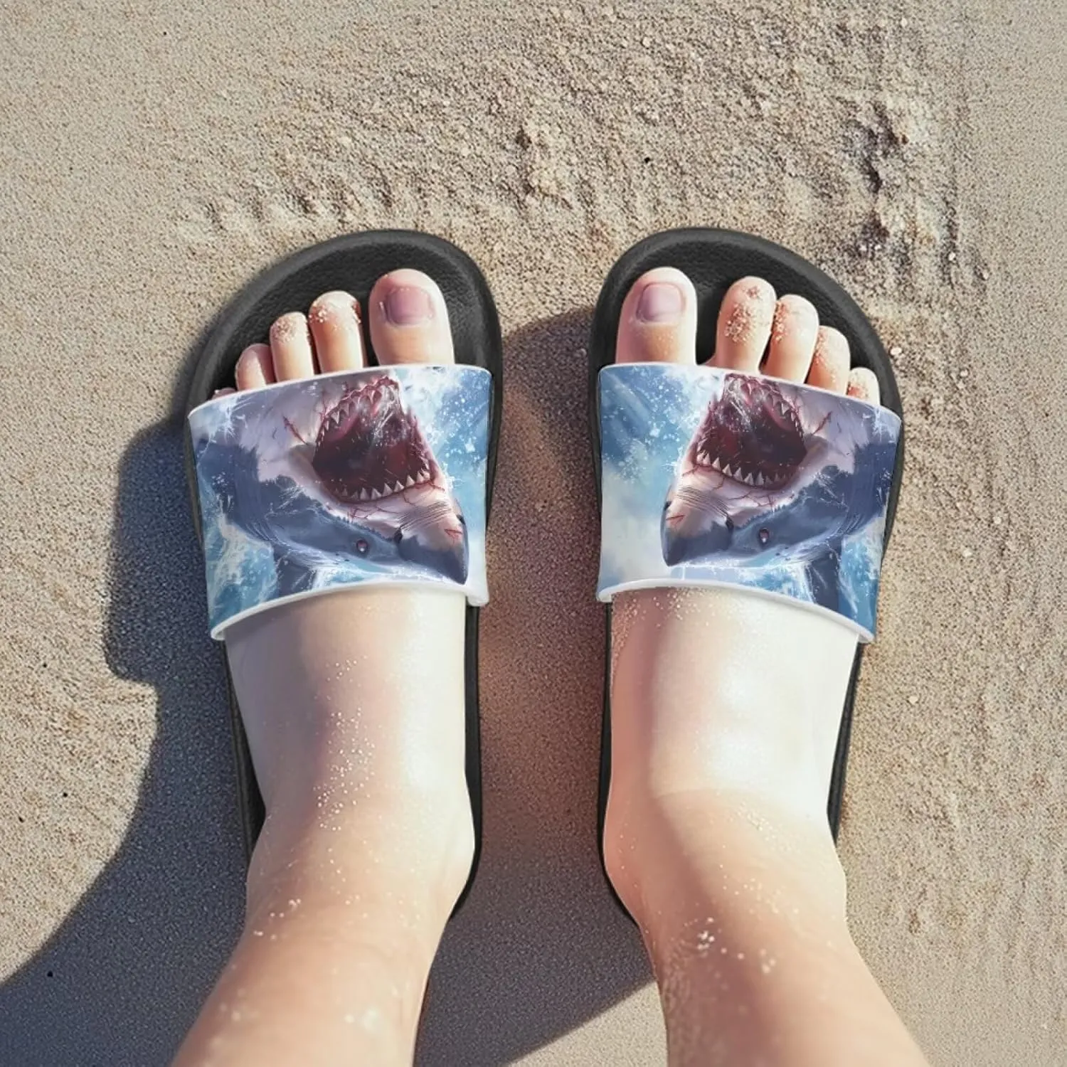 Ocean Animals Slide Sandals for Boys Girsl Cartoon Kids Slides Open Toe Design