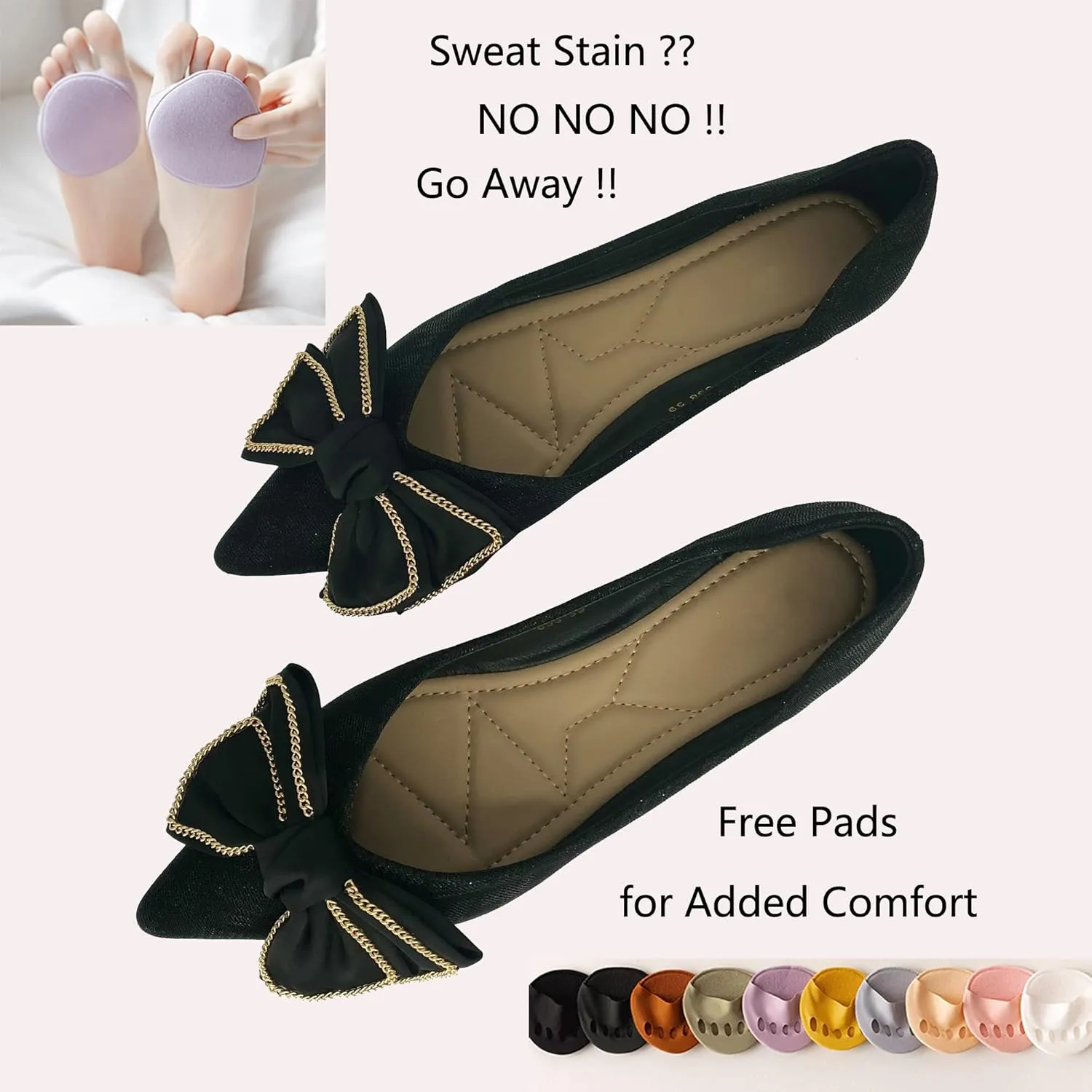 ODORHEISAYO Women Flats Pointed Toe Dressy Crystals Shoes Cute Bowknot Ballet Flats Comfort Light Weight Loafers Slip-ons Sandals