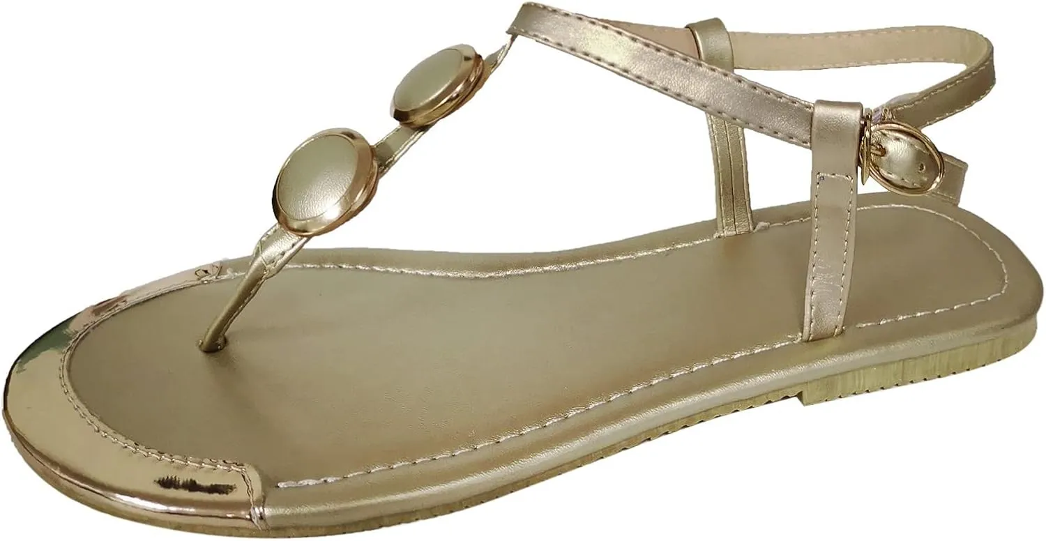 oiangi Flat Sandals for Women Summer Fashion Comfy Thong Strap Buckle Clip Toe Slipper Beach Sandalias Trendy Ankle Straps Casual Shoes Flip Flops