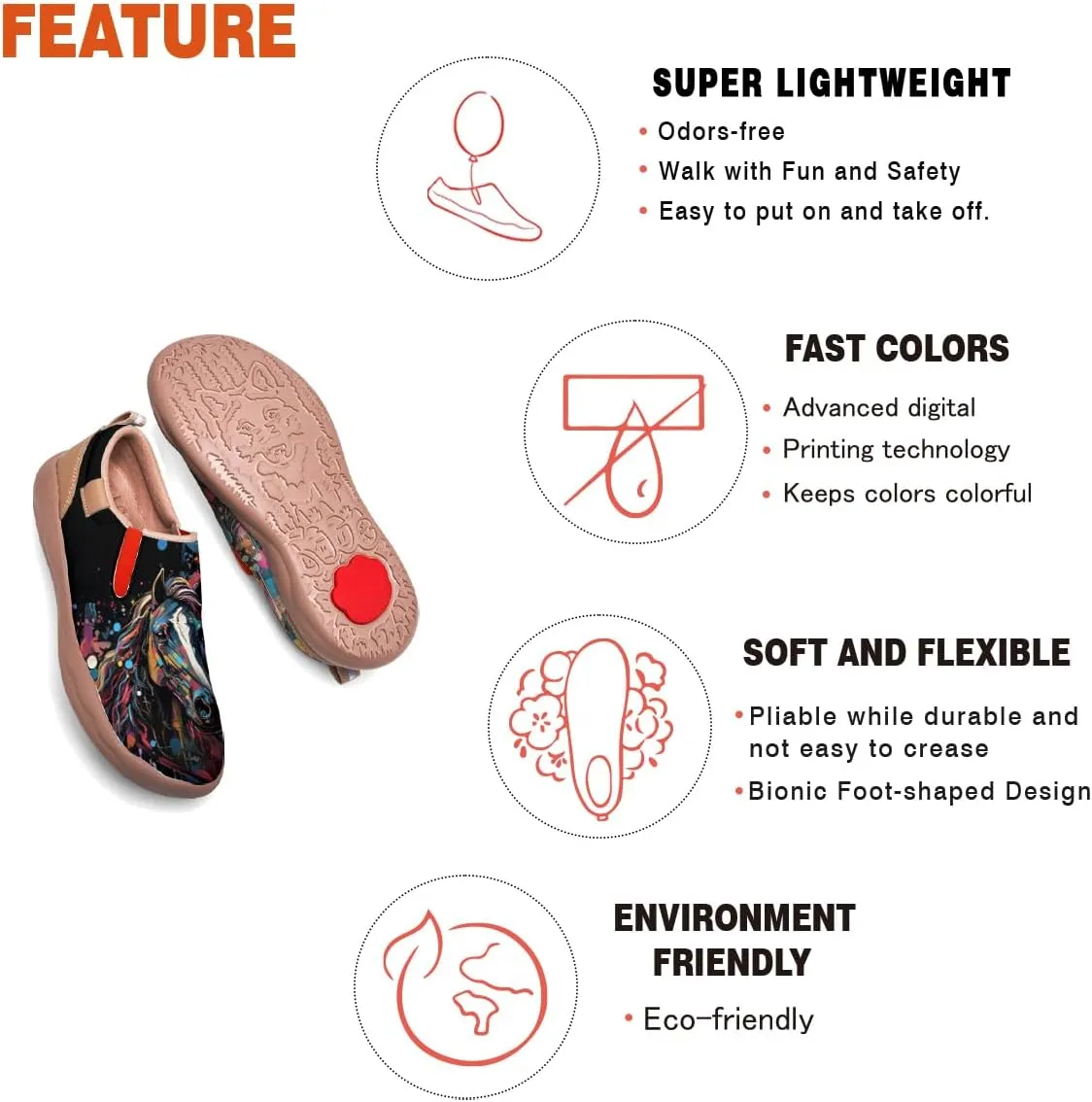 Onehorse Womens Painted Punk Travel Loafers - Casual Walking Shoes Comfortable Lightweight Sneakers