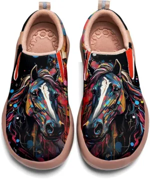 Onehorse Womens Painted Punk Travel Loafers - Casual Walking Shoes Comfortable Lightweight Sneakers