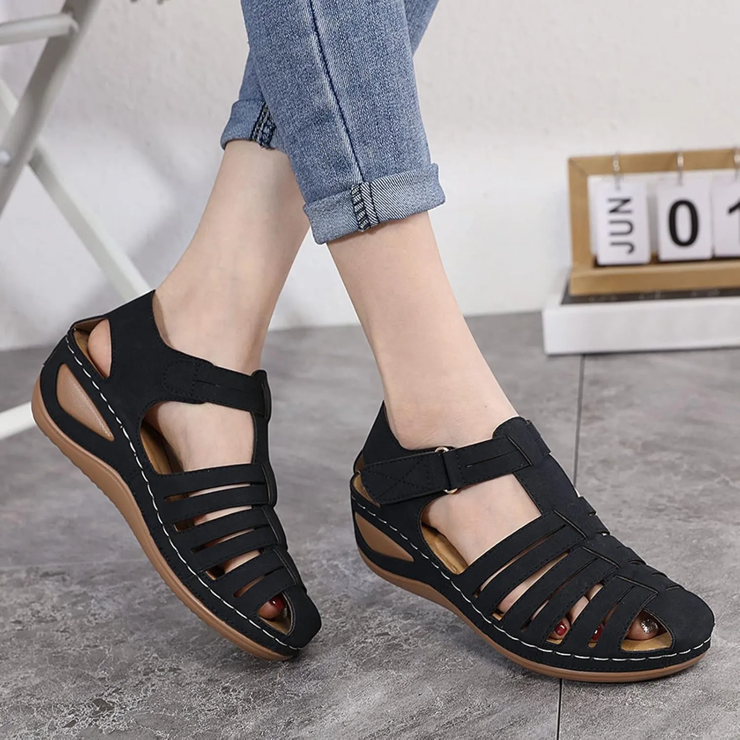 Ortho Flip Flops for Women with Arch Support Womens Orthopedic Flip Flops Sexy Beach Sandals for Women Dressy Summer Ladies Black Wedge Sandals T Strap Walking Shoes for Women Black Sandal Heels